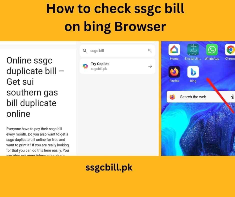Check SSGC Duplicate Bill Via Bing Browser