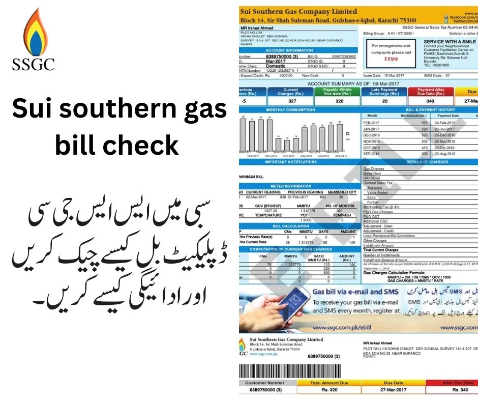 Download the SSGC Bill in Sibi